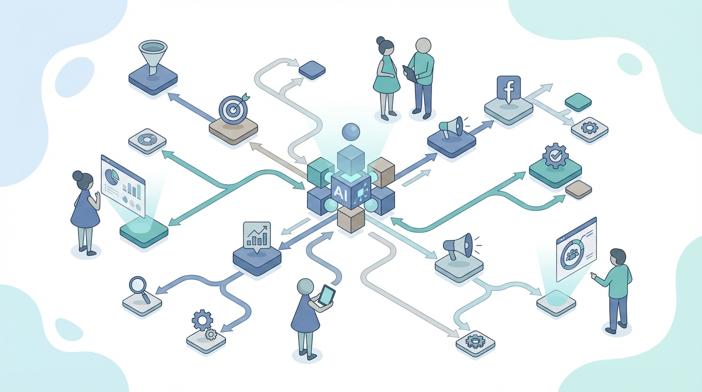 AI agent workflow showing connected nodes and decision paths