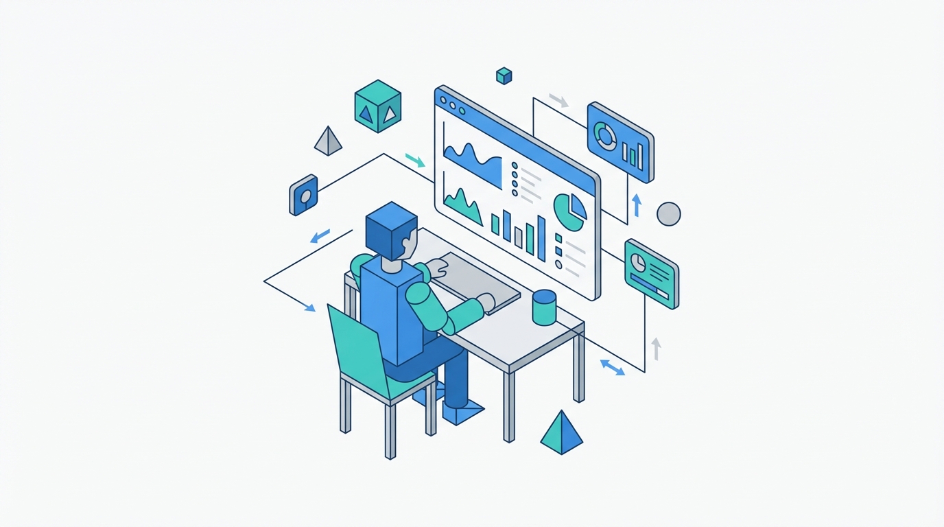 Marketer reviewing citation dashboard on large screen