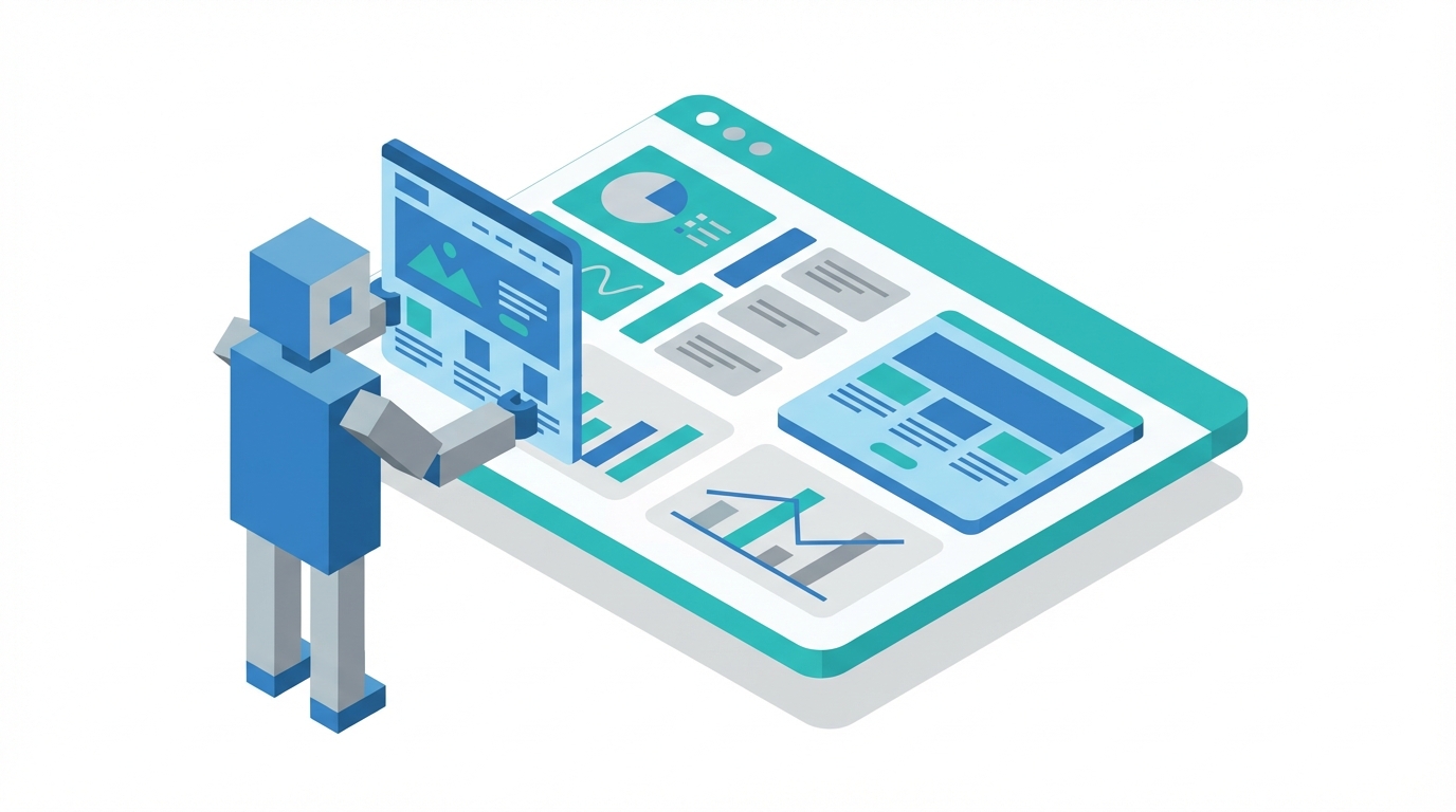 robot selecting website cards