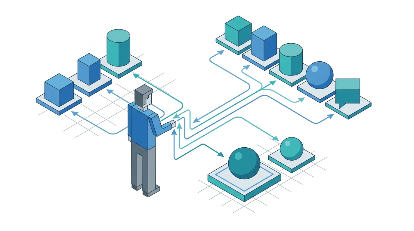AI marketing platform operating system illustration
