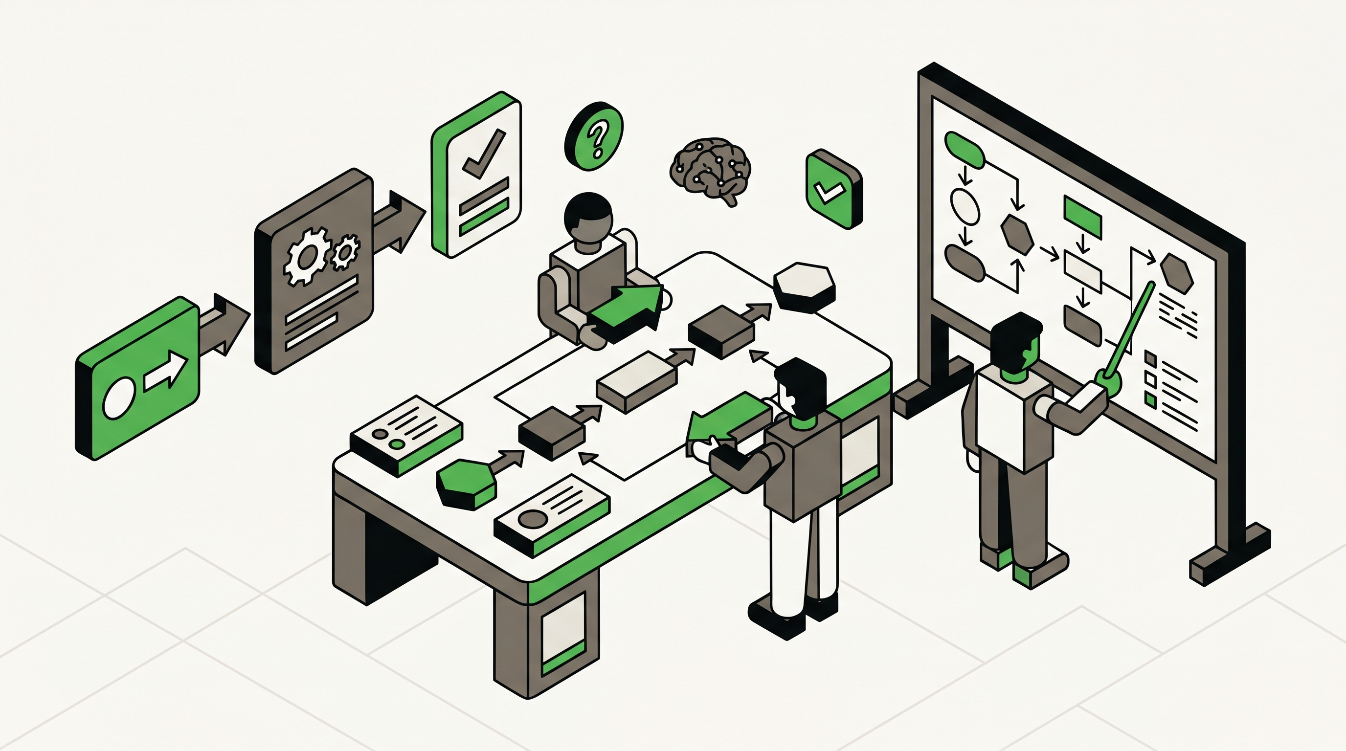 Marketing team mapping SEO, content, and AI prompt coverage into one shared workflow
