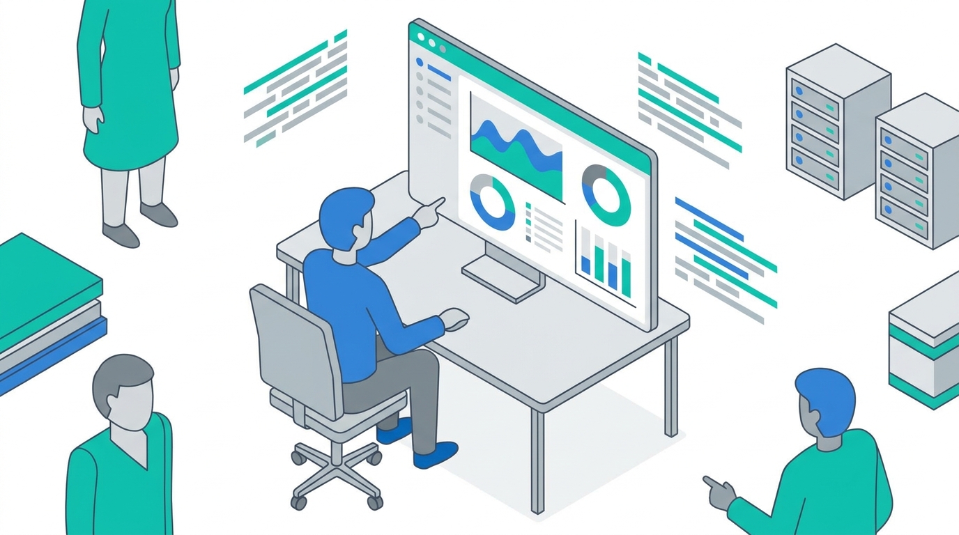 marketer reviewing dashboard