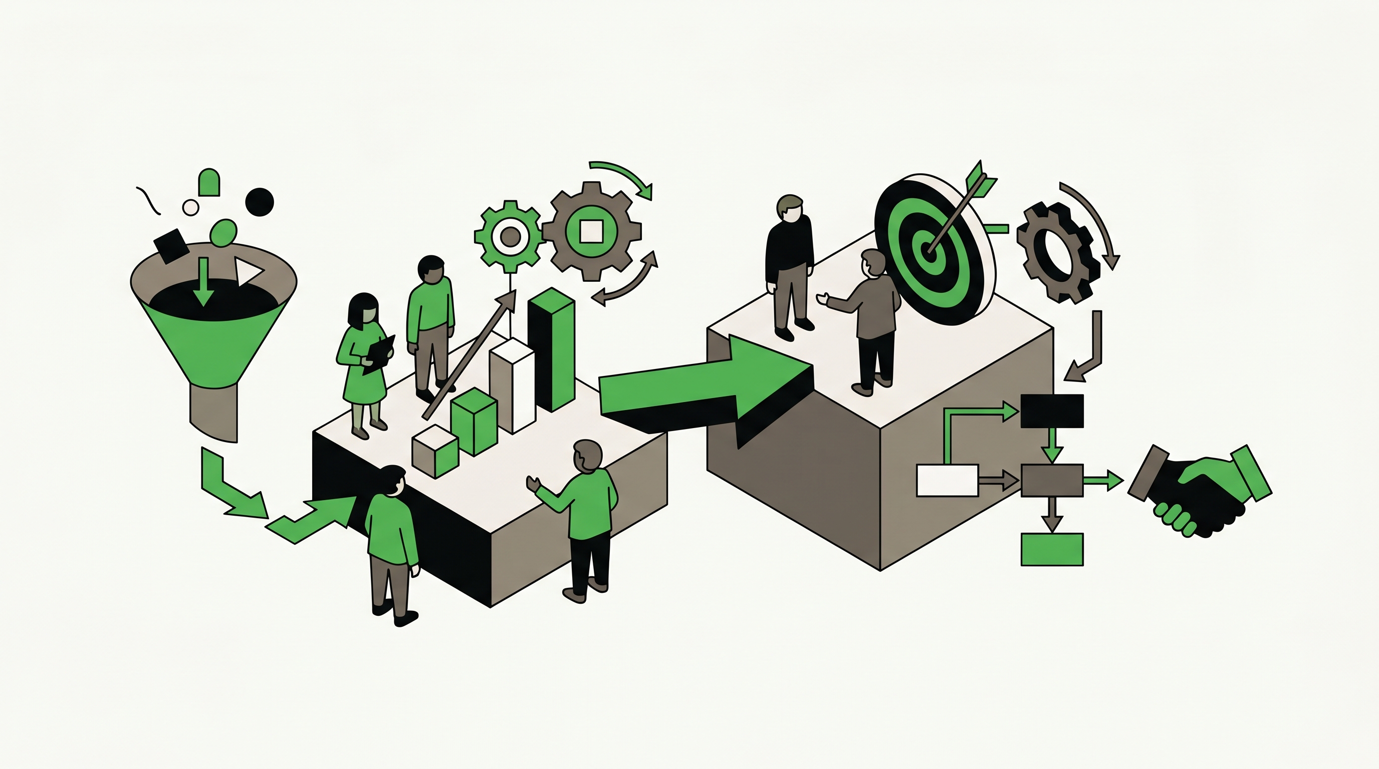 Sales and marketing team aligning content, reviews, and CRM signals