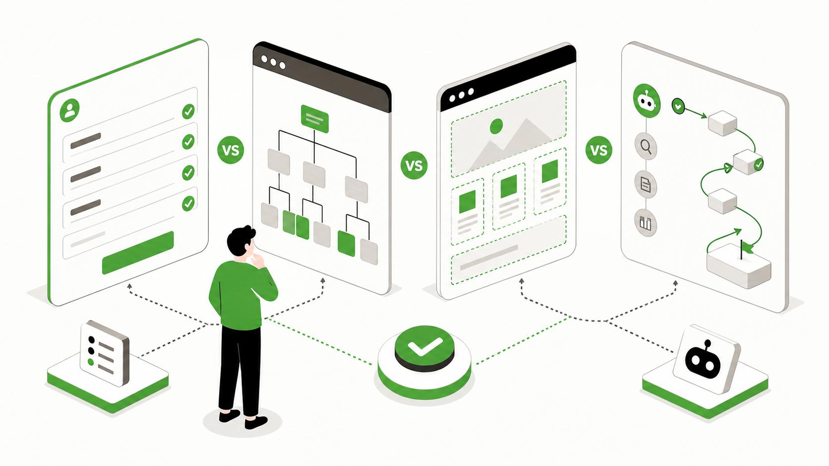 Marketer comparing form labels, site structure, and stable layouts