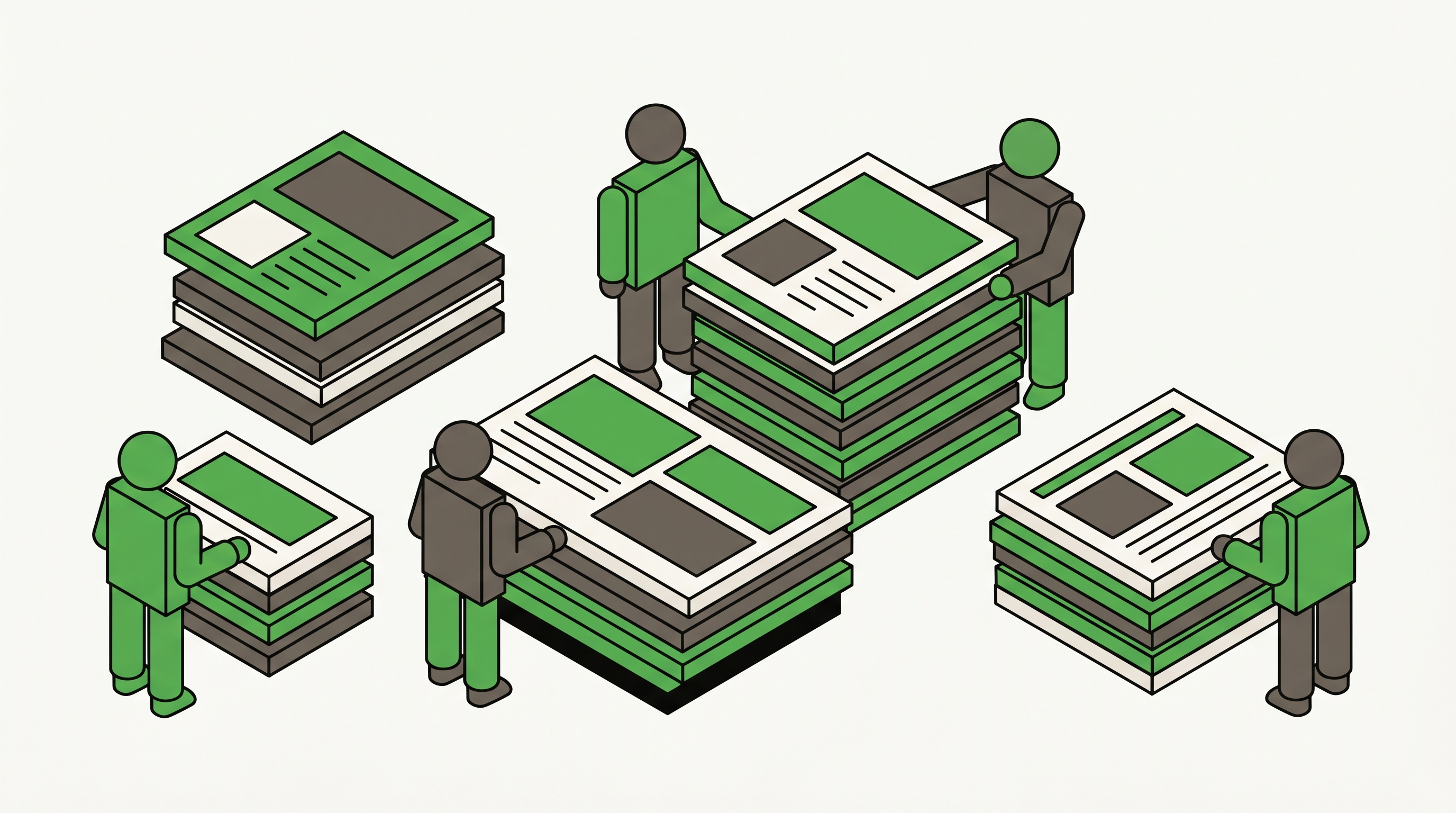 content strategist sorting overlapping website pages into keep merge and remove groups