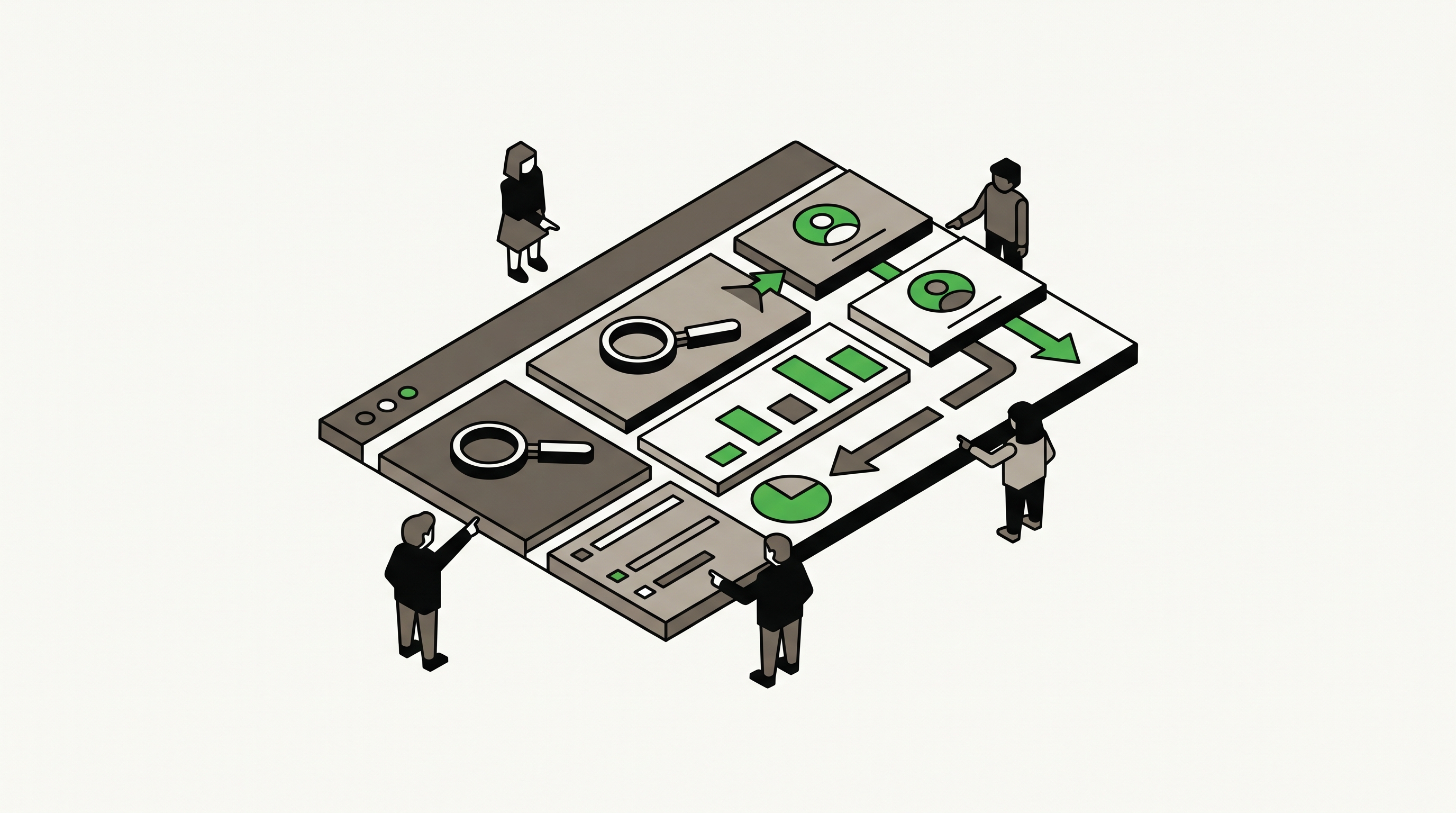 Marketer reviewing an AI search panel built from social posts and group discussions