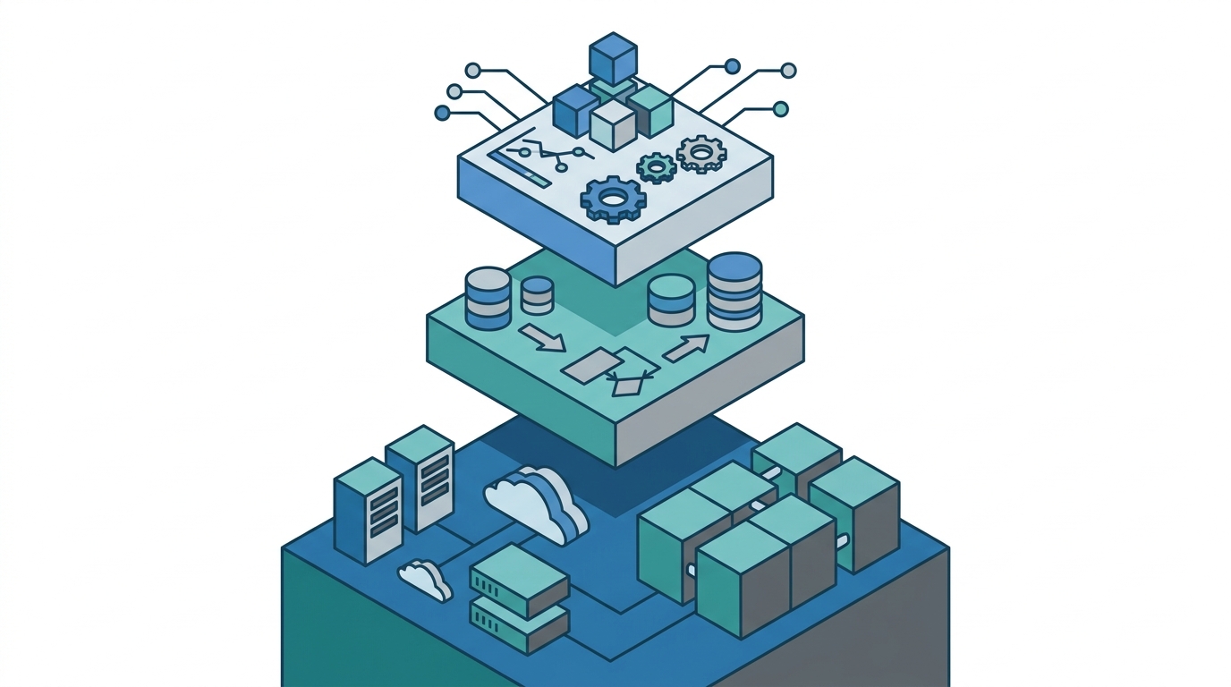 three stacked data layers