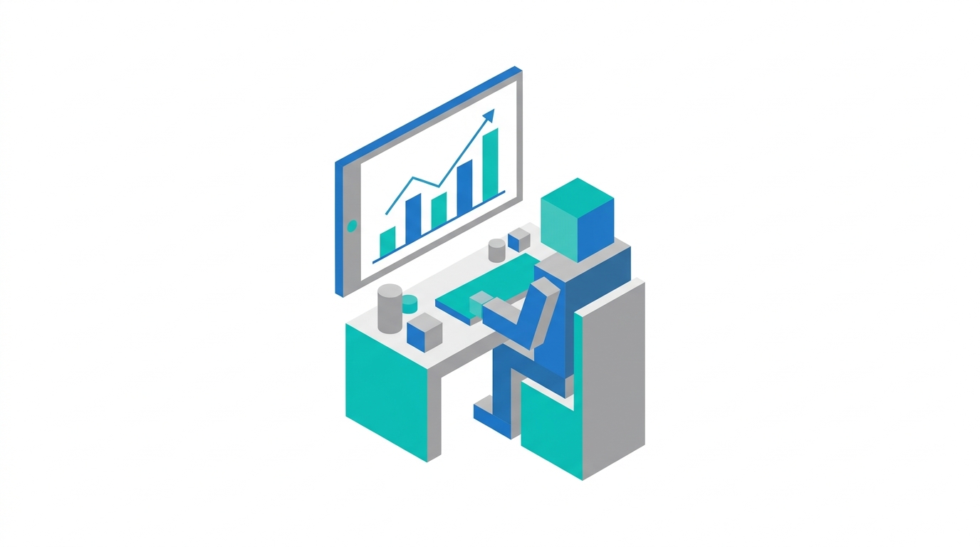 marketer reviewing chart on screen