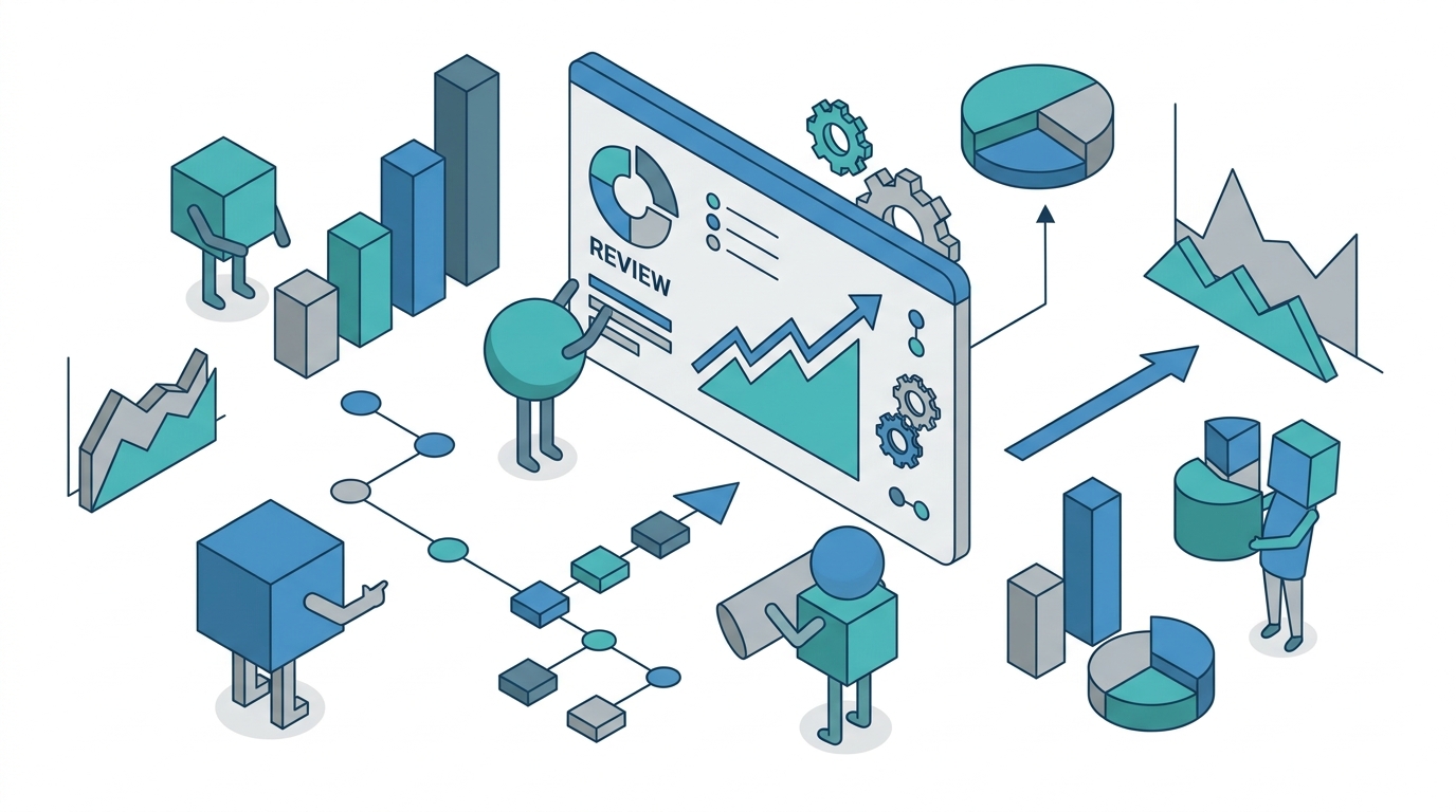Marketing leader reviewing AI citation dashboard and conversion reports