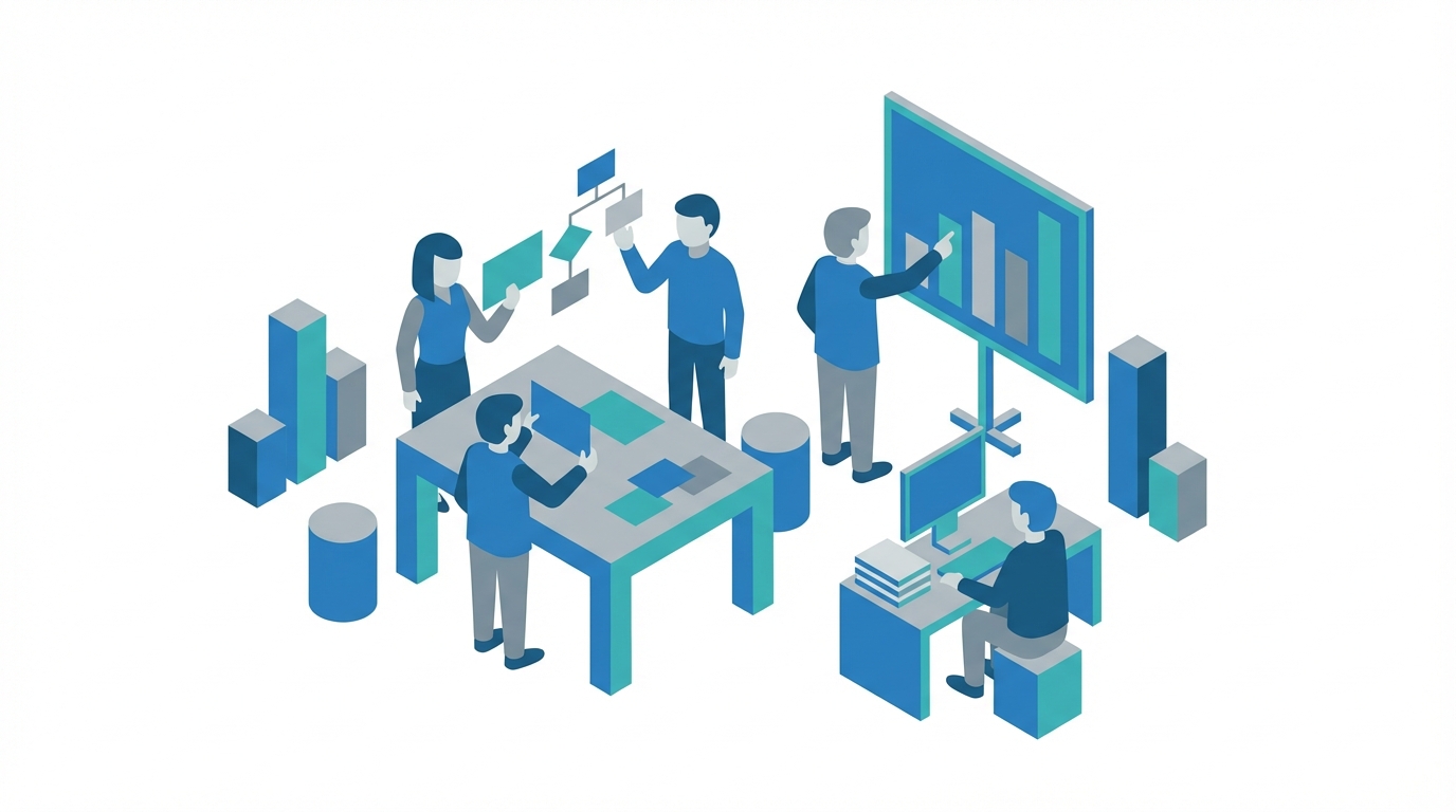 Content strategist organizing structured answer blocks and source cards