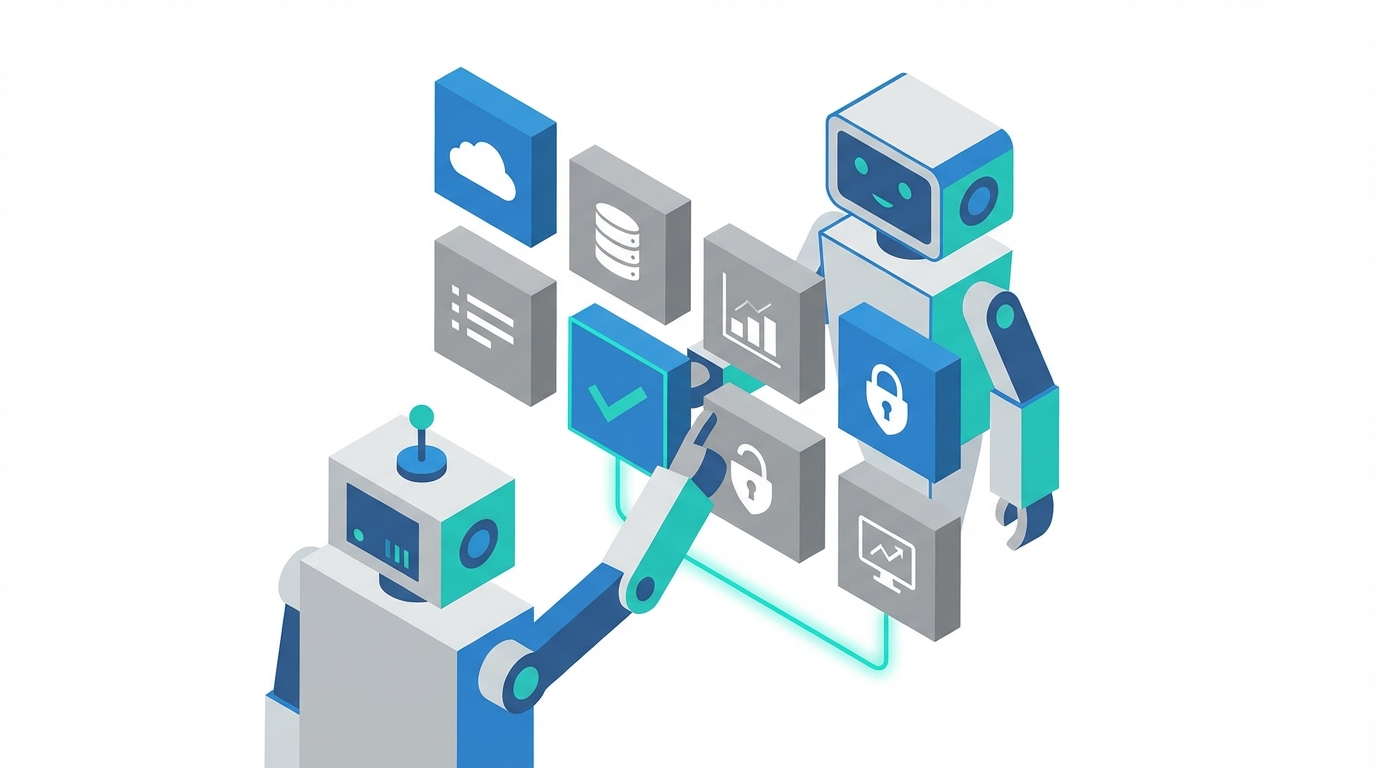 Person comparing three service cards selected by an AI assistant on a mobile search screen