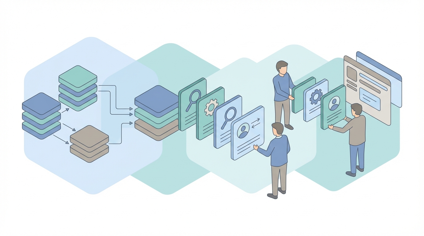 Personalized search layers stacked on screen