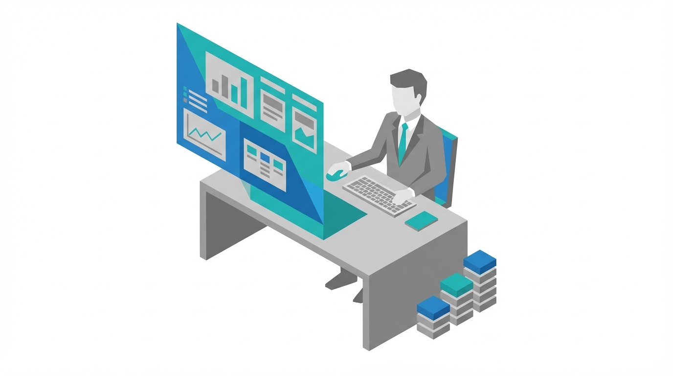 person at reporting dashboard