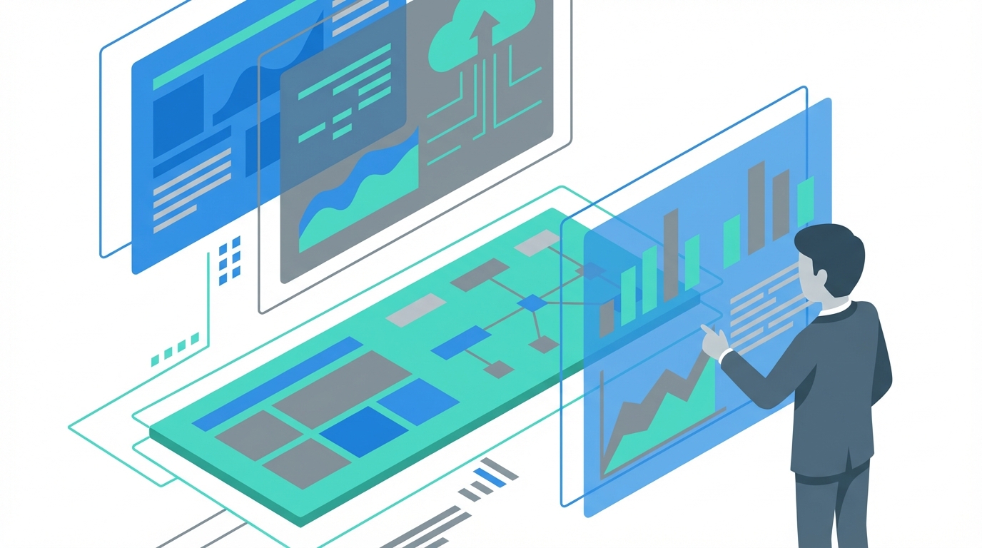 three data layers on screens
