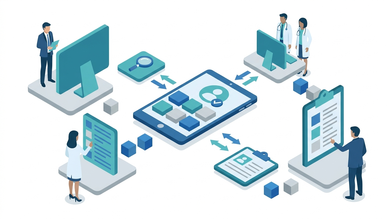 Healthcare marketer comparing review sources, expert bios, and citation signals