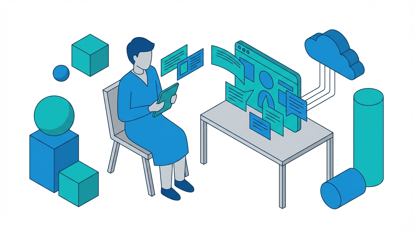 patient reviewing ai answer cards