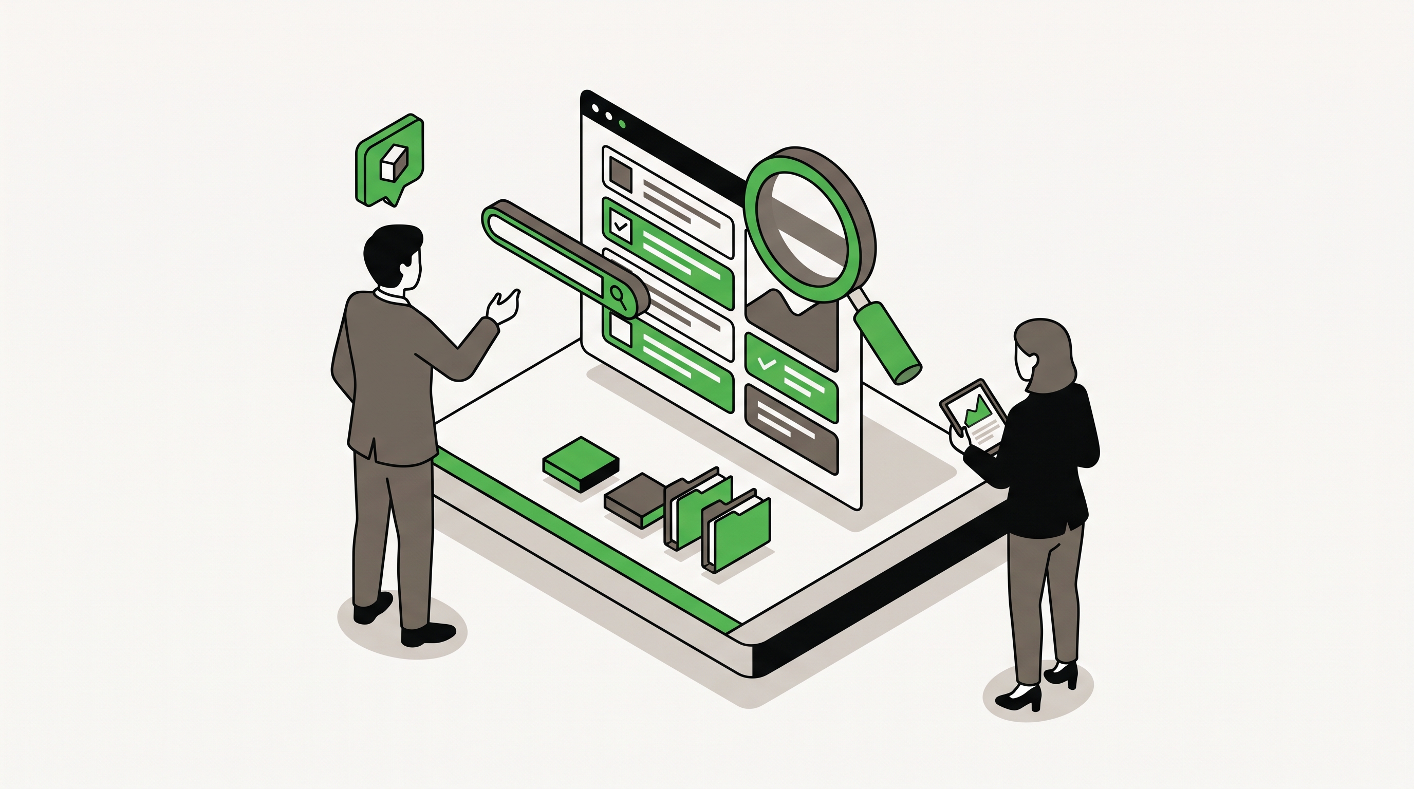 Marketer reviewing internal search results and conversion paths on a website dashboard