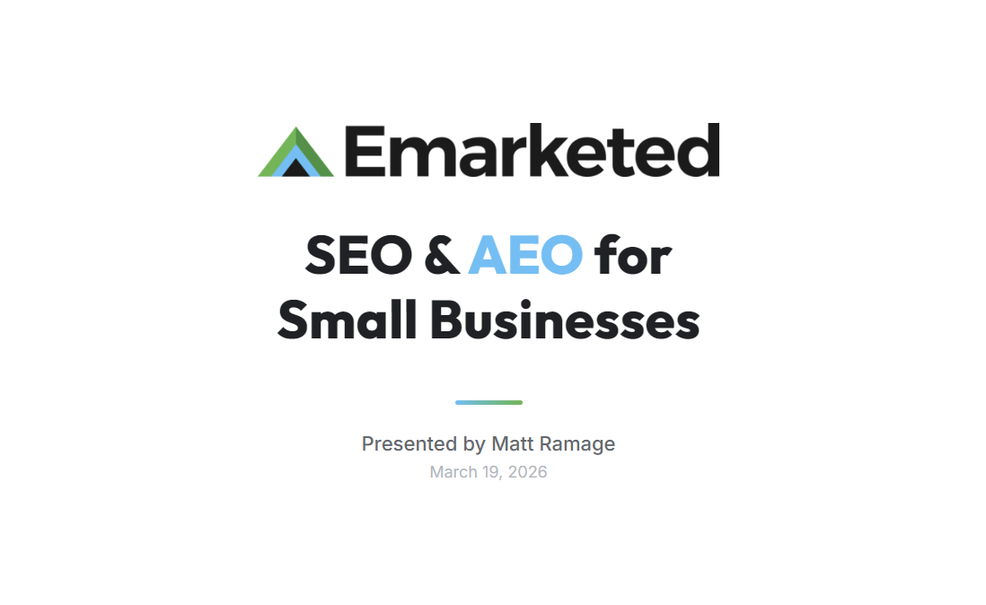 SEO + AEO for Small Business: Key Takeaways from Our March 2026 Workshop