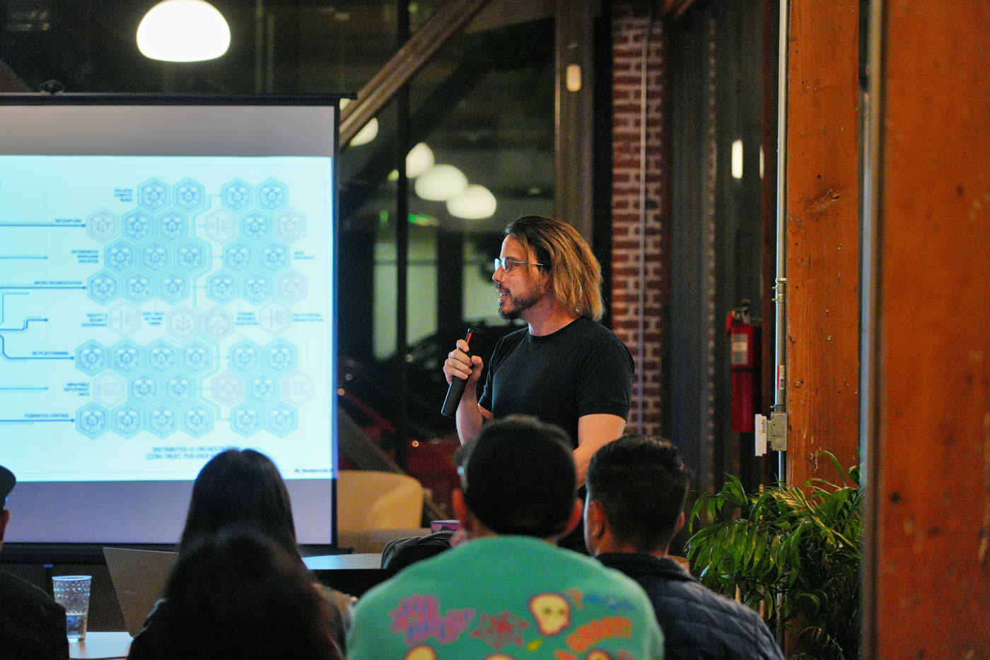 Damian Finol presenting secure agentic systems at OpenClaw LA #6