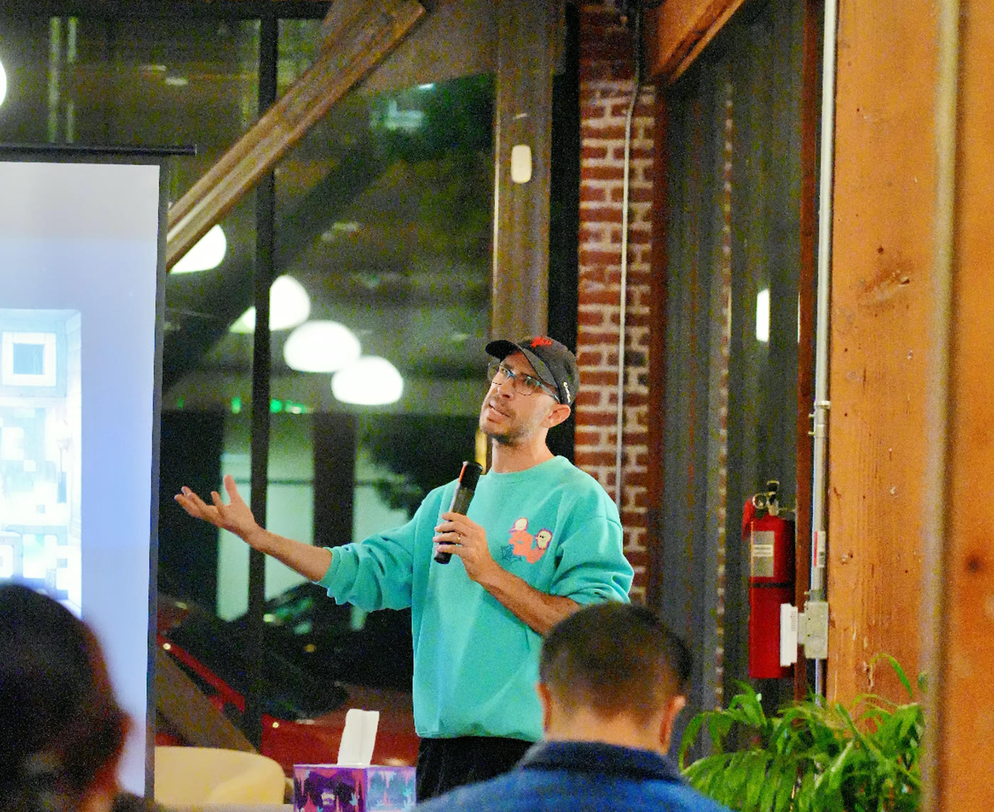 David Guttman presenting Clawkie Talkie at OpenClaw LA #6