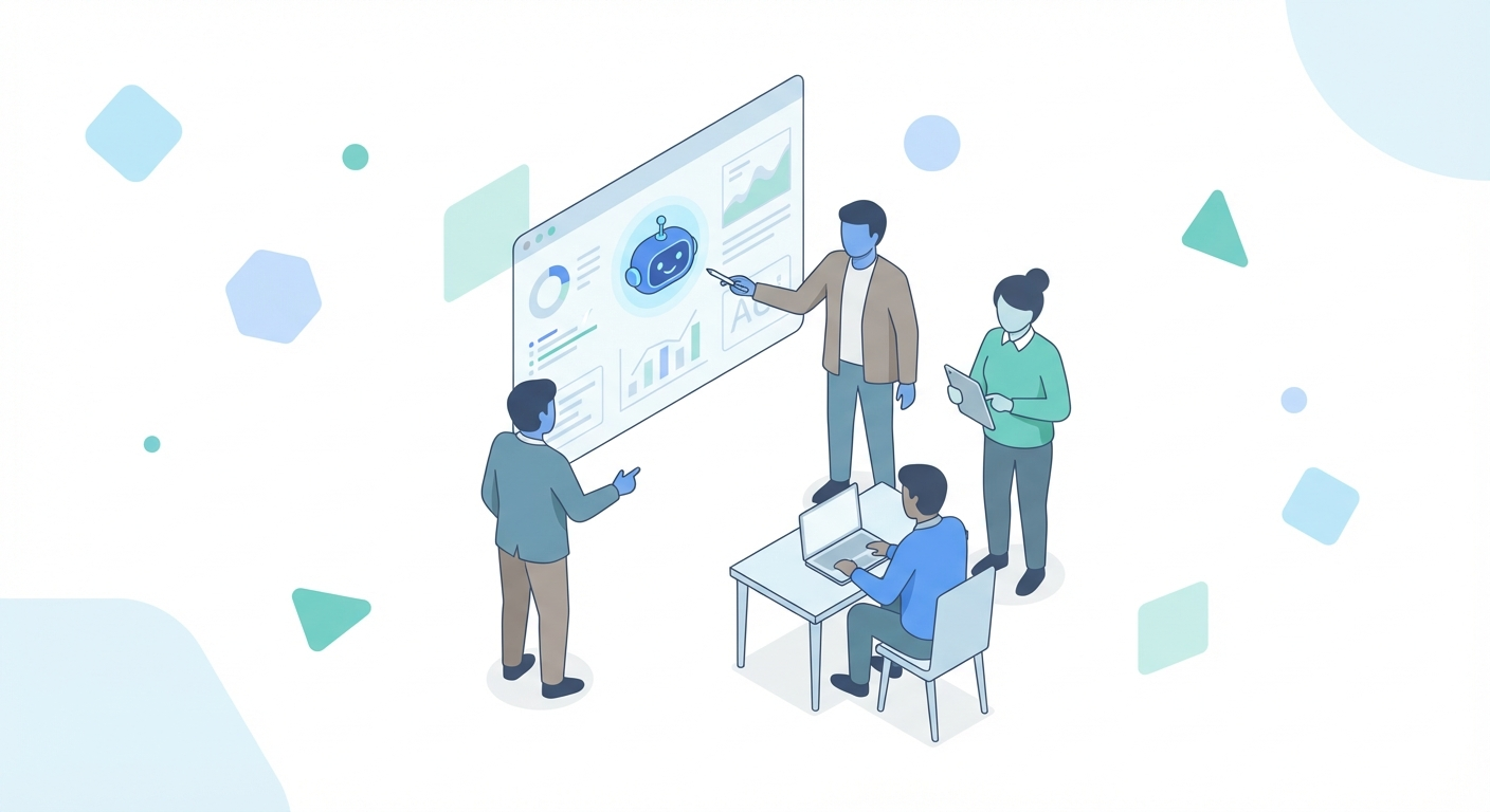 Agency team reviewing AI-generated analytics and performance reports