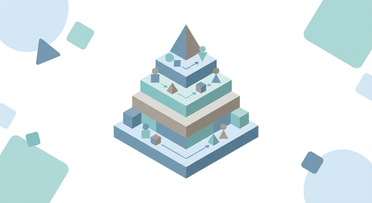 Content authority pyramid showing depth over volume