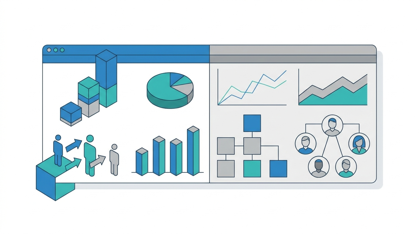 Analyst comparing blended search metrics with separate AI traffic panels on a dashboard