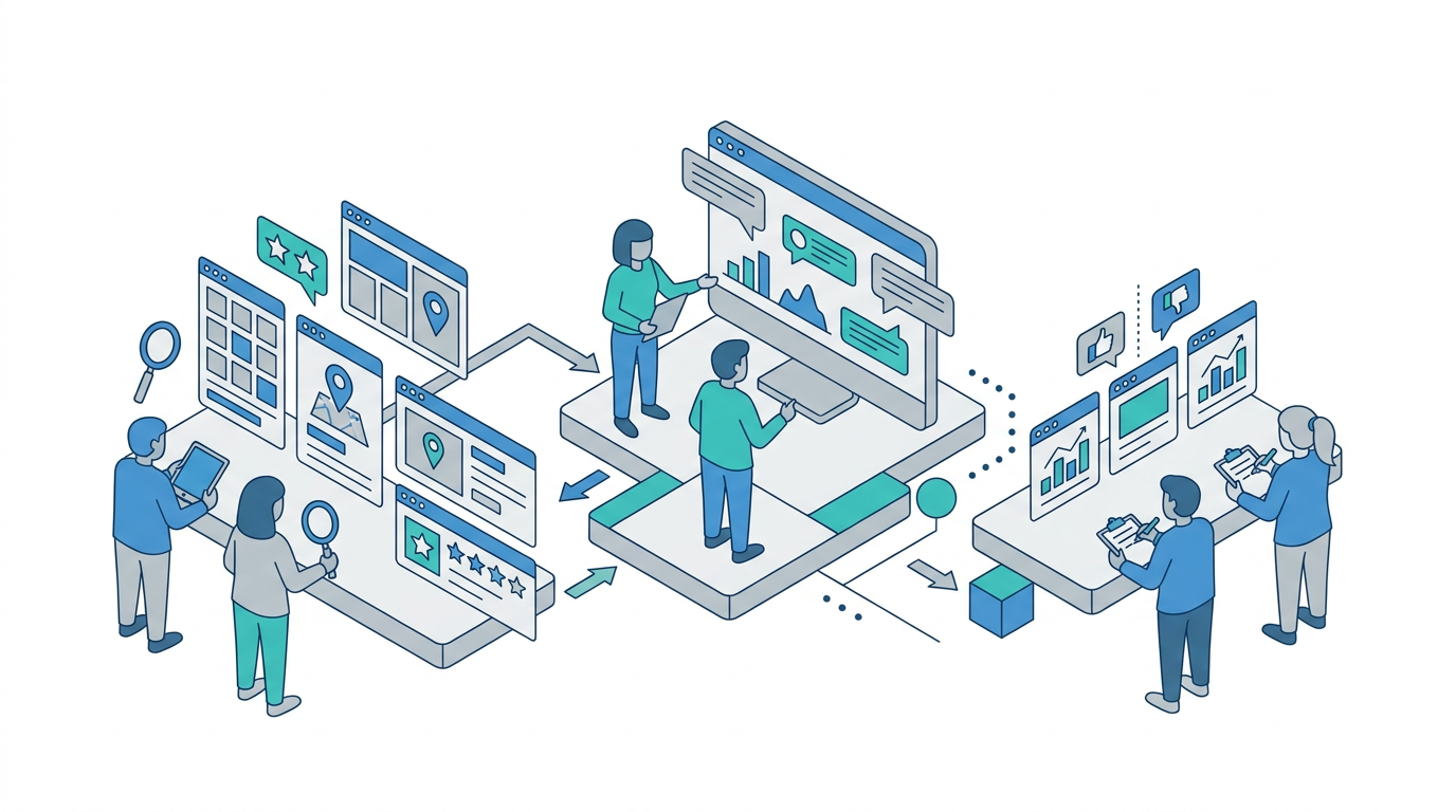 Healthcare marketing team improving location pages, review operations, social proof, and prompt-based local AI search audits
