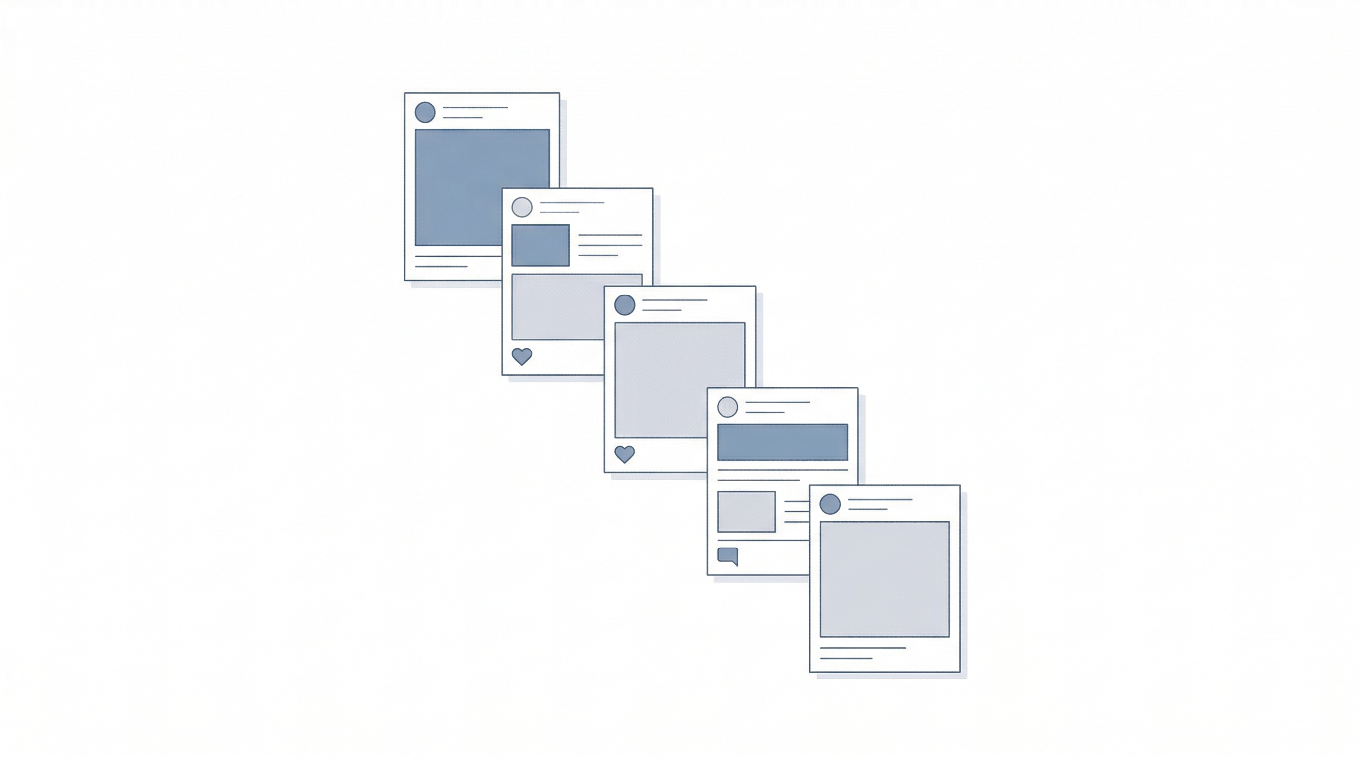 Stream of AI-generated social media content optimized for engagement