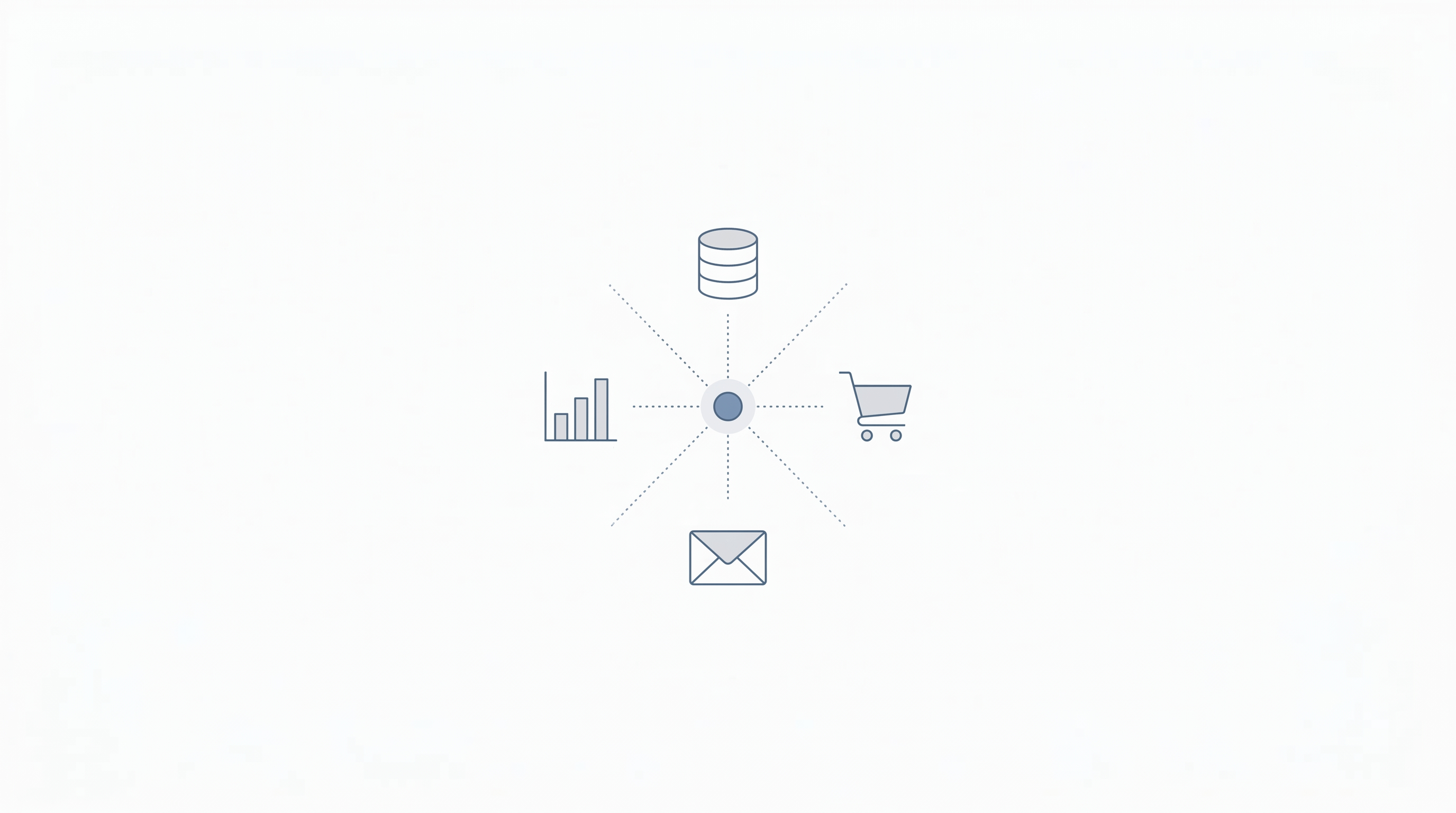 Marketing data sources connecting to a central AI agent during setup