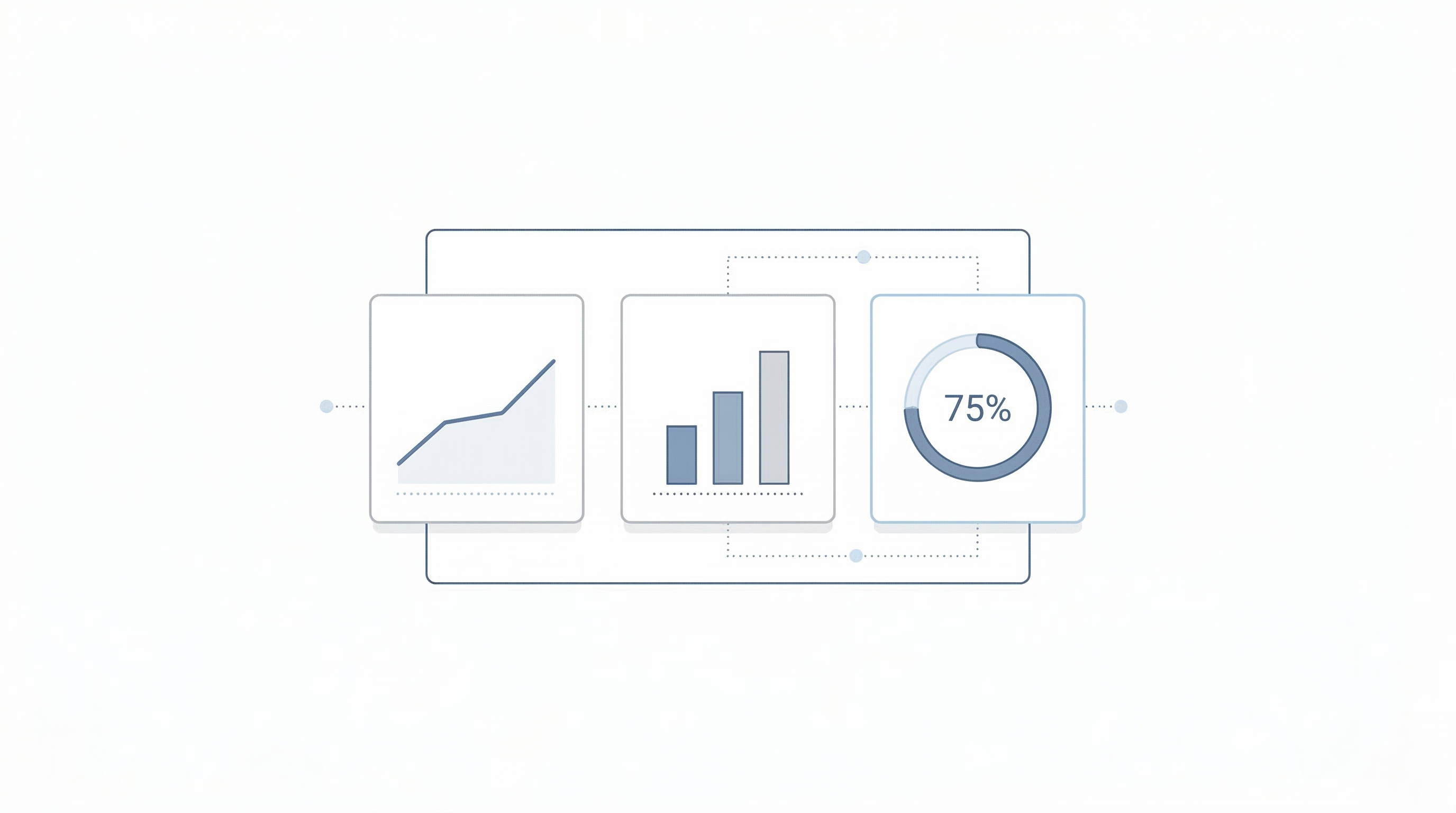 Simple marketing dashboard showing performance metrics improving over time during AI agent optimization
