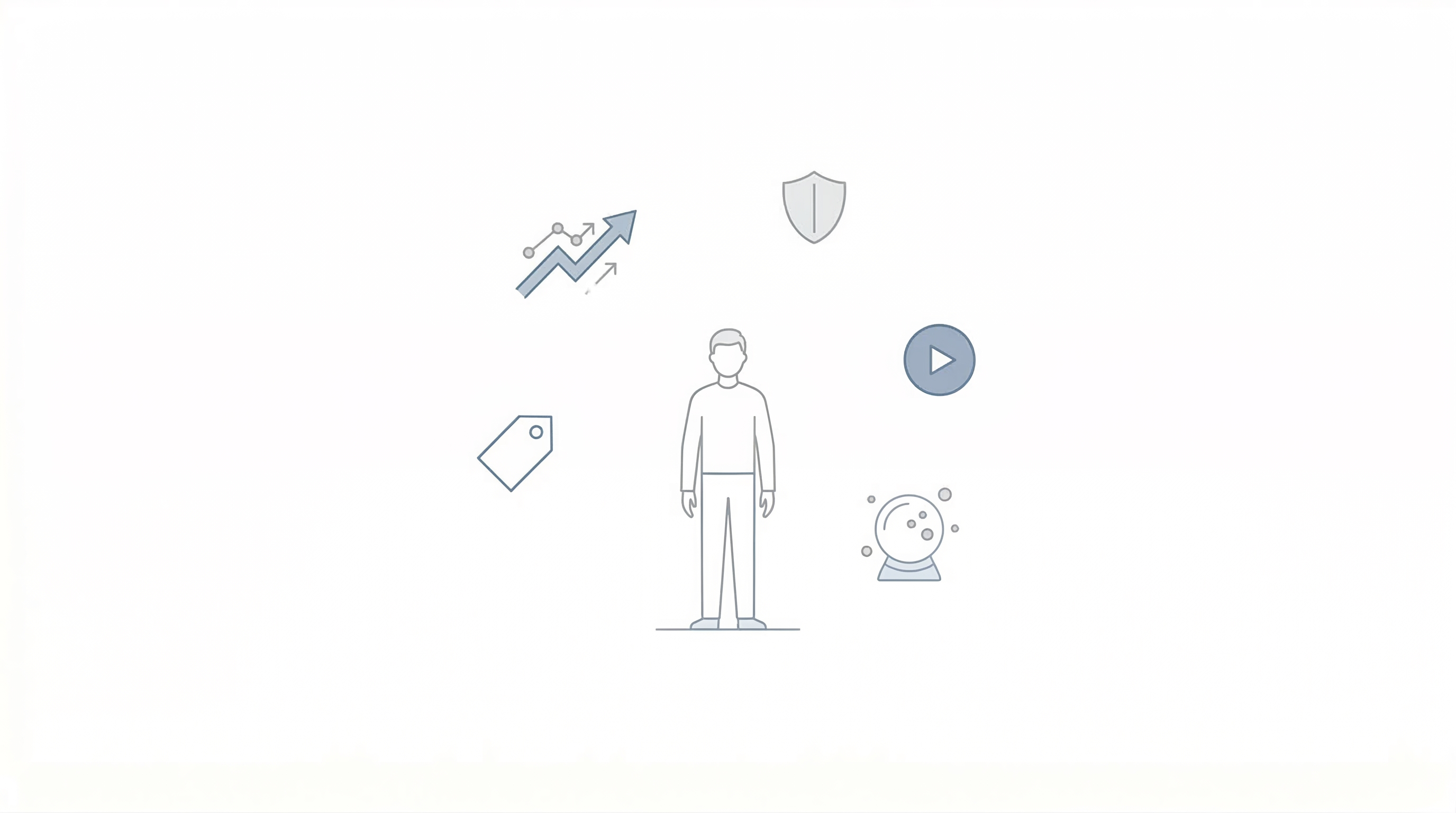 Small business owner calmly observing emerging AI marketing trends without feeling overwhelmed