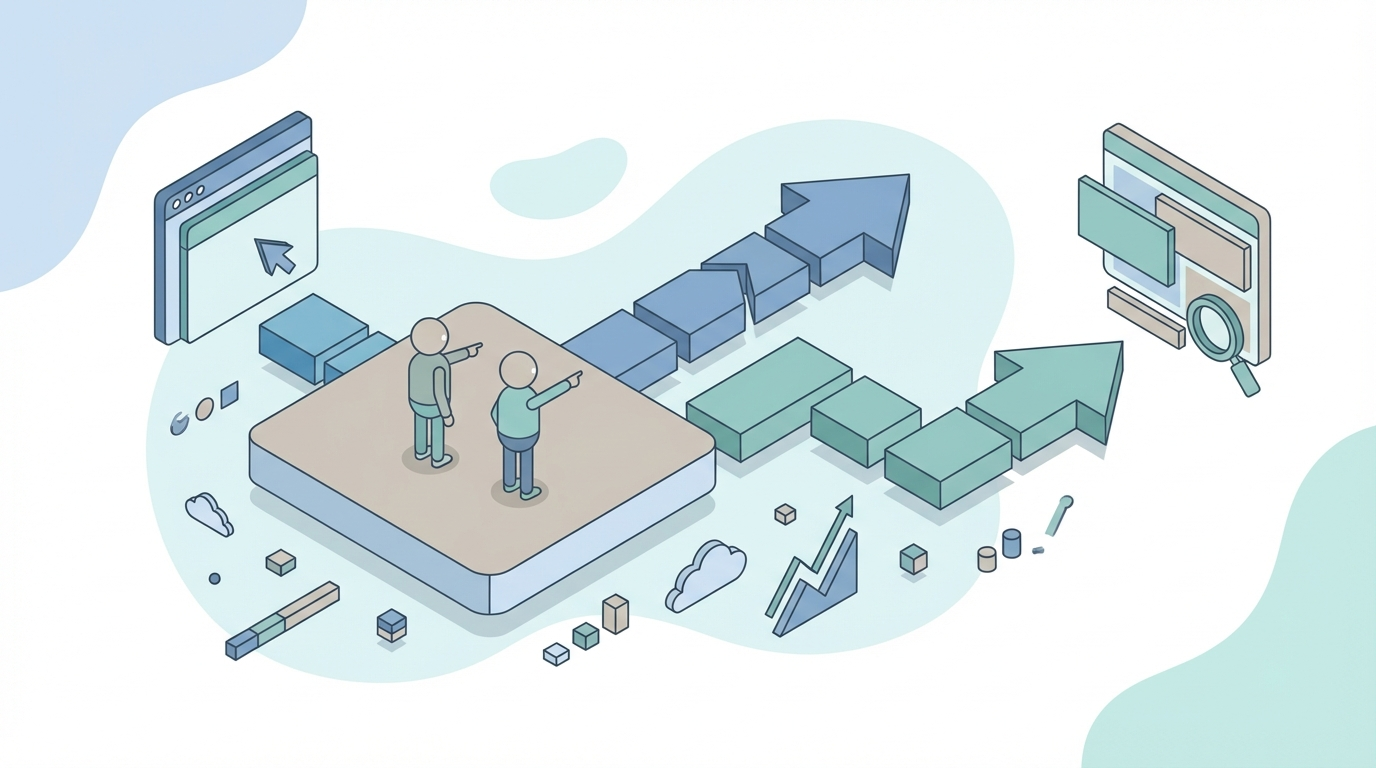 Two diverging paths showing different AI model citation routes to websites