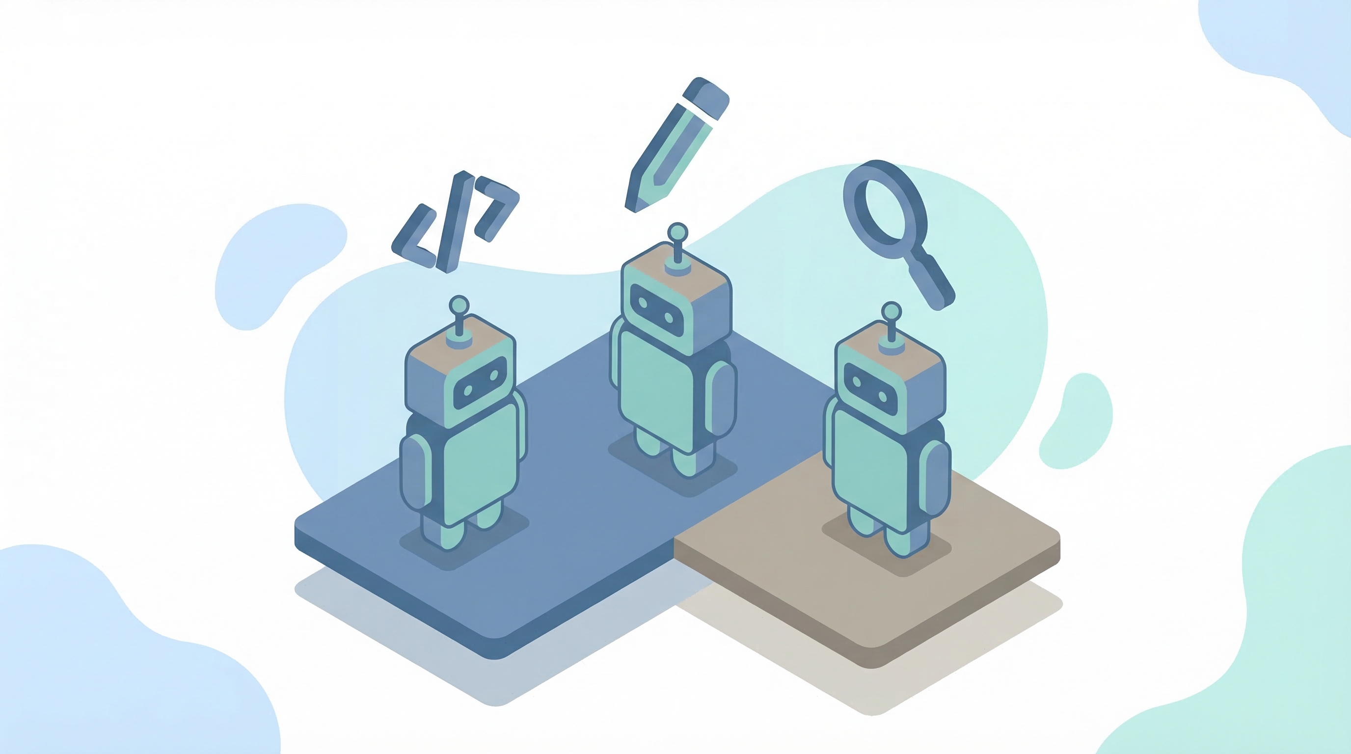 OpenClaw sub-agents team: coding, writing, and research agents working together