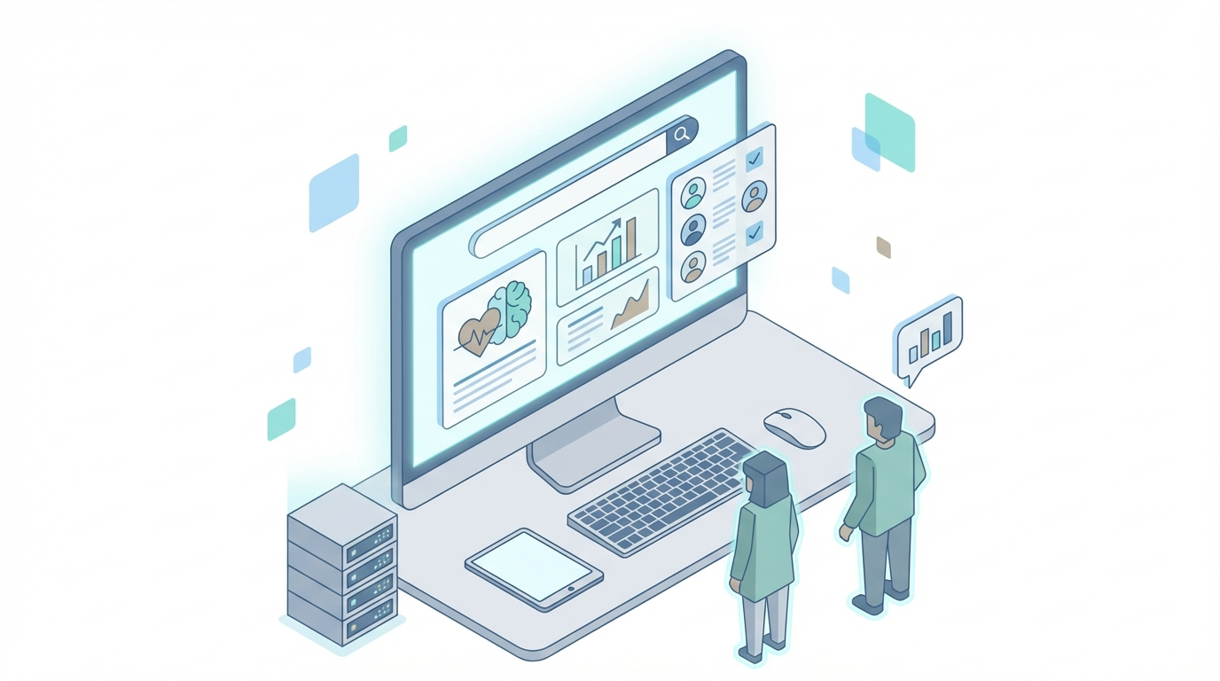 AI search displaying personalized patient health data on a clean interface