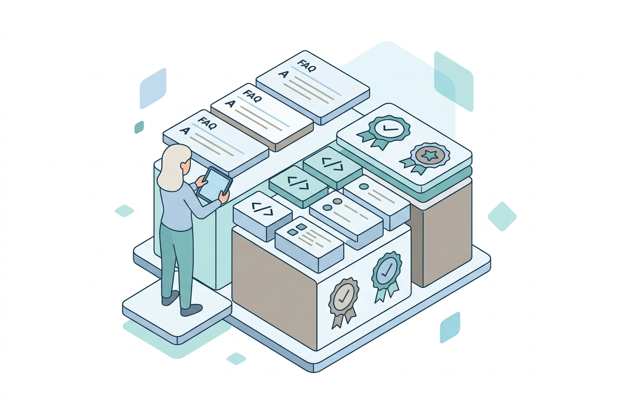 Structured content strategy: FAQ cards, schema markup, and authority signals that get cited by AI search engines