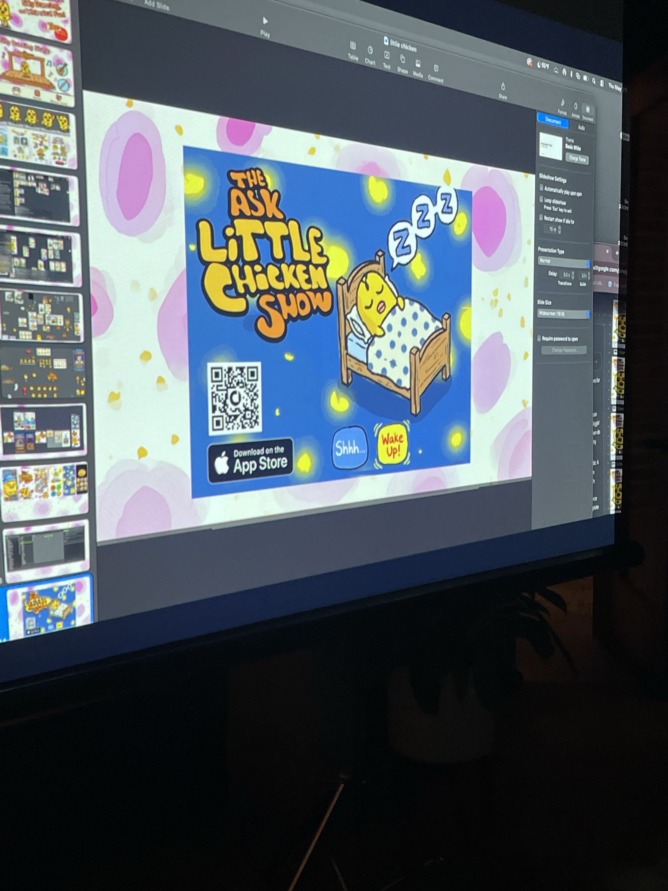The Ask Little Chicken Show app cover with App Store QR code
