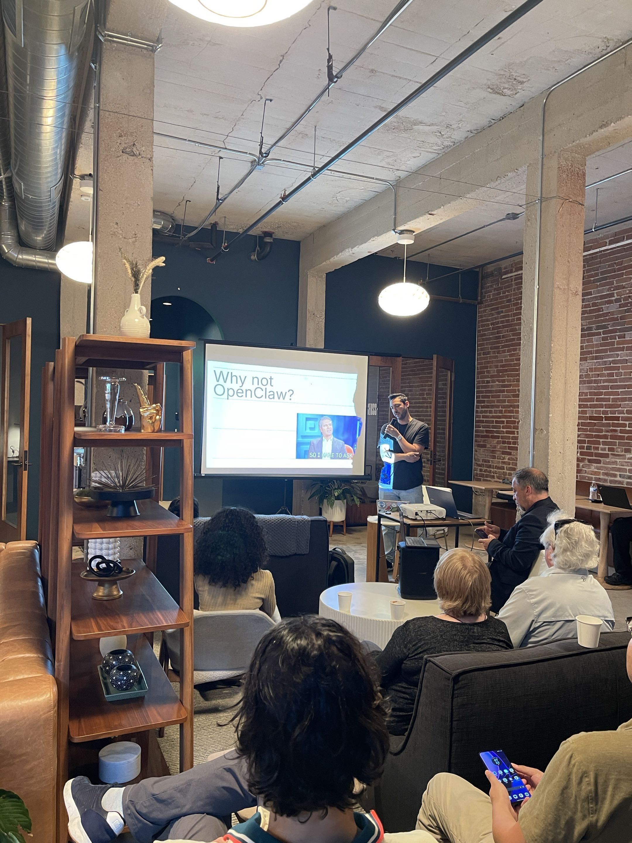 Loren Segal presenting "Why not OpenClaw?" at AI in Production LA