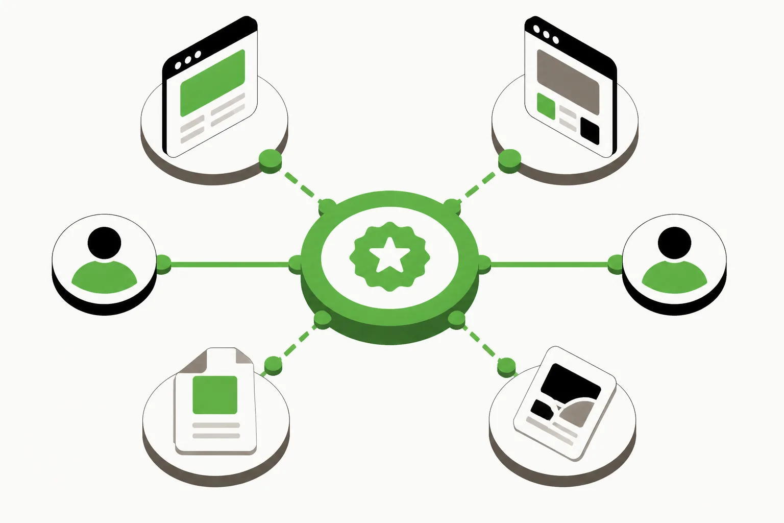 Interconnected nodes symbolizing citation quality and alignment.