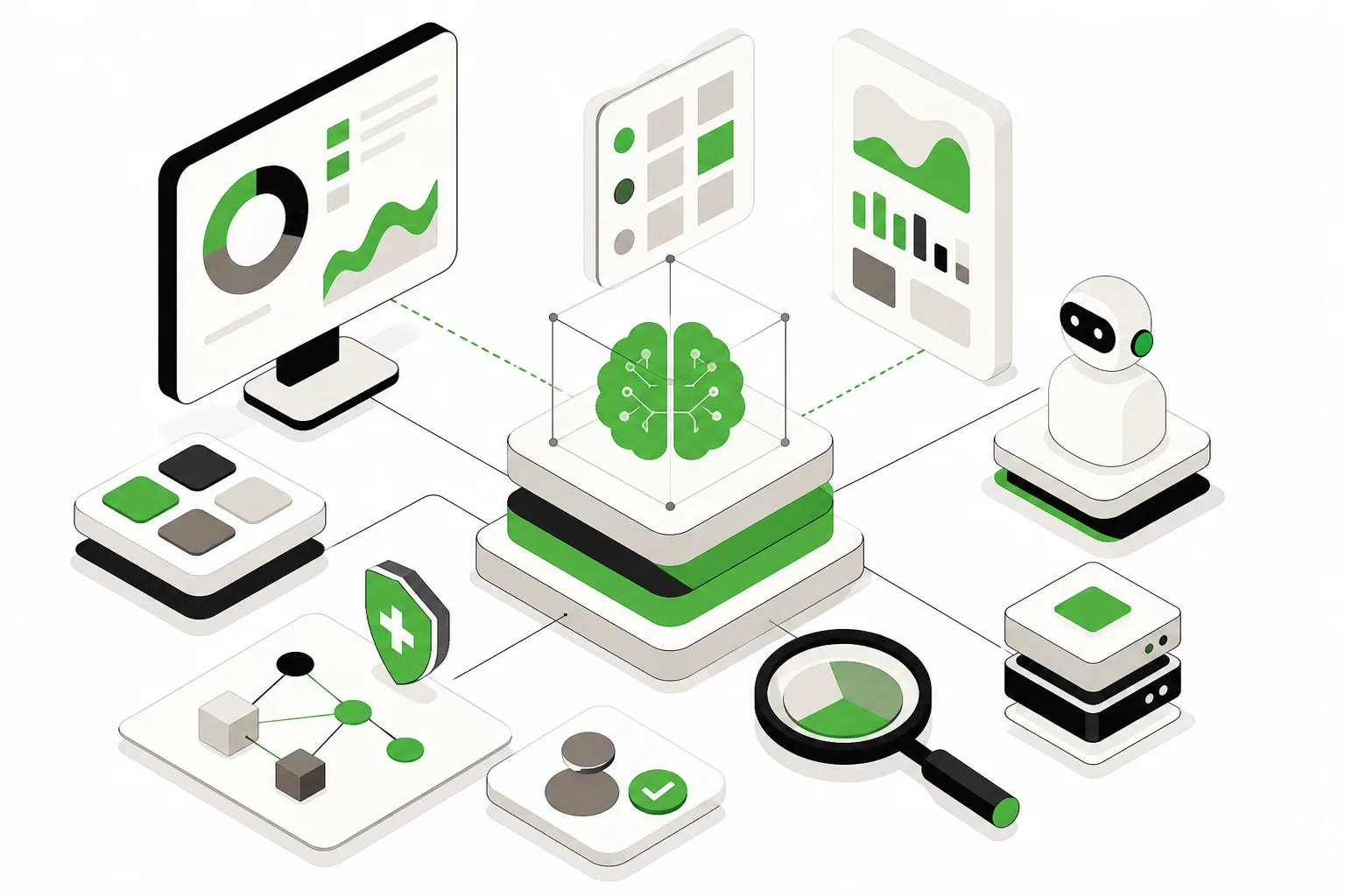 Workspace environment illustrating concept of building an AI search metrics framework.